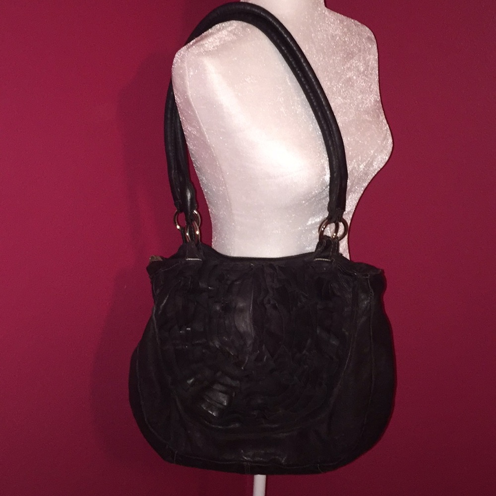 Byblos Brown rose hobo leather purse
